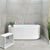 Agora Groove 59 inch Acrylic Freestanding Back to Wall Bathtub, Gloss White