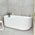 Agora Groove 59 inch Acrylic Freestanding Back to Wall Bathtub, Matte White