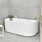 Agora Groove 59 inch Acrylic Freestanding Back to Wall Bathtub, Matte White