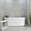 Agora Groove 67 inch Acrylic Freestanding Back to Wall Bathtub, Gloss White