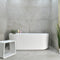 Agora Groove 67 inch Acrylic Freestanding Back to Wall Bathtub, Gloss White