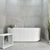 Agora Groove 59 inch Acrylic Freestanding Back to Wall Bathtub, Gloss White