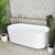 Agora Groove 67 inch Acrylic Freestanding Fluted Oval Freestanding Bathtub, Gloss White
