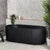 Agora Groove 59 inch Acrylic Freestanding Fluted Oval Bathtub Matte Black