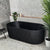 Agora Groove 67 inch Acrylic Freestanding Fluted Oval Freestanding Bathtub, Matte Black