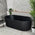 Agora Groove 59 inch Acrylic Freestanding Fluted Oval Bathtub Matte Black