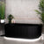 Agora Groove 67 inch Acrylic Freestanding Back to Wall Bathtub, Matte Black