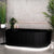 Agora Groove 59 inch Acrylic Freestanding Back to Wall Bathtub, Matte Black