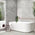 Brighton Groove 67 inch Acrylic Freestanding Left Corner Bathtub, Matte White
