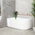 Agora Groove 59 inch Acrylic Freestanding Left Corner Bathtub, Gloss White