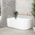 Agora Groove 59 inch Acrylic Freestanding Left Corner Bathtub, Gloss White