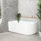 Agora Groove 59 inch Acrylic Freestanding Left Corner Bathtub, Gloss White
