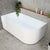 Agora Groove 59 inch Acrylic Freestanding Left Corner Bathtub, Gloss White