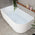Agora Groove 59 inch Acrylic Freestanding Left Corner Bathtub, Matte White