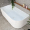 Agora Groove 59 inch Acrylic Freestanding Left Corner Bathtub, Matte White