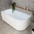 Agora Groove 59 inch Acrylic Freestanding Left Corner Bathtub, Matte White