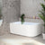 Agora Groove 59 inch Acrylic Freestanding Left Corner Bathtub, Matte White