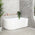 Agora Groove 59 inch Acrylic Freestanding Right Corner Bathtub, Gloss White