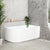 Agora Groove 59 inch Acrylic Freestanding Right Corner Bathtub, Gloss White