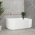 Agora Groove 59 inch Acrylic Freestanding Right Corner Bathtub, Gloss White