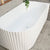Agora Groove 59 inch Acrylic Freestanding Right Corner Bathtub, Gloss White