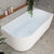 Agora Groove 59 inch Acrylic Freestanding Right Corner Bathtub, Matte White