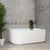Agora Groove 59 inch Acrylic Freestanding Right Corner Bathtub, Matte White