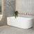 Agora Groove 67 inch Acrylic Freestanding Left Corner Bathtub, Gloss White