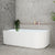 Agora Groove 67 inch Acrylic Freestanding Left Corner Bathtub, Gloss White