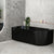 Agora Groove 67 inch Acrylic Freestanding Left Corner Bathtub, Matte Black