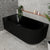 Agora Groove 67 inch Acrylic Freestanding Left Corner Bathtub, Matte Black