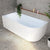 Agora Groove 67 inch Acrylic Freestanding Left Corner Bathtub, Matte White
