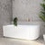 Agora Groove 67 inch Acrylic Freestanding Left Corner Bathtub, Matte White