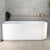 Agora Groove 67 inch Acrylic Freestanding Left Corner Bathtub, Matte White