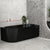 Agora Groove 67 inch Acrylic Freestanding Right Corner Bathtub, Matte Black