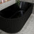 Agora Groove 67 inch Acrylic Freestanding Right Corner Bathtub, Matte Black