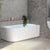 Agora Groove 67 inch Acrylic Freestanding Right Corner Bathtub, Matte White