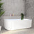 Agora Groove 67 inch Acrylic Freestanding Right Corner Bathtub, Matte White