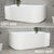 Agora Groove 59 inch Acrylic Freestanding Left Corner Bathtub, Gloss White