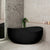 Wave Oval 63 inch Acrylic Freestanding Wide Bathtub, Matte Black