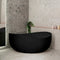 Wave Oval 63 inch Acrylic Freestanding Wide Bathtub, Matte Black