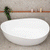 Wave Oval 63 inch Acrylic Freestanding Wide Bathtub, Matte White