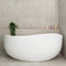 Wave Oval 63 inch Acrylic Freestanding Wide Bathtub, Gloss White