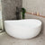 Wave Oval 63 inch Acrylic Freestanding Wide Bathtub, Gloss White