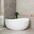 Wave Oval 63 inch Acrylic Freestanding Wide Bathtub, Matte White