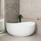 Wave Oval 63 inch Acrylic Freestanding Wide Bathtub, Matte White