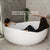 Wave Oval 63 inch Acrylic Freestanding Wide Bathtub, Matte White