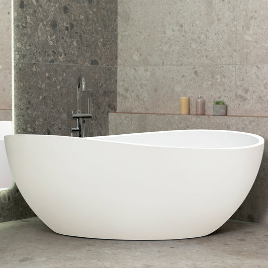 Nami Oval 71 inch Wide Acrylic Freestanding Bath, Matte White