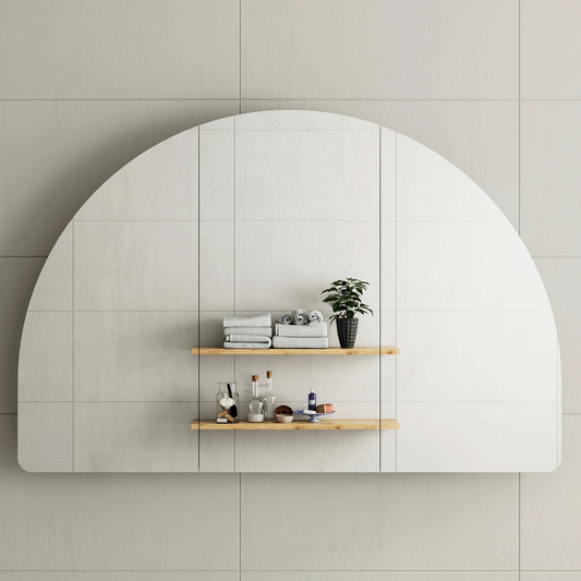 Arco Arch 1500mm x 1000mm Mirrored Shaving Cabinet, Matte Black