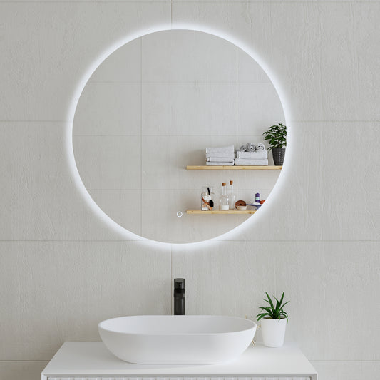 Circa Round 800mm Backlit LED Mirror with Polished Edge and Demister